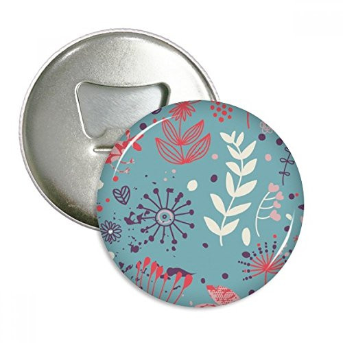 Blue Leaf Flower Plant Paint Bottle Opener Fridge Magnet Emblem Multifunction Badge