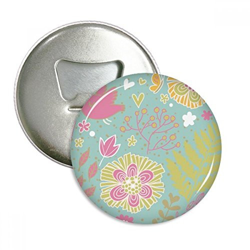 Green Leaves Flower Plant Paint Bottle Opener Fridge Magnet Emblem Multifunction Badge