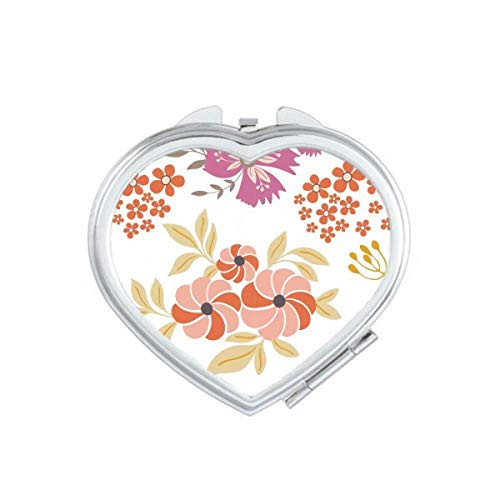 Petal Flower Paint Heart Mirror Travel Magnification Portable Handheld Pocket Makeup Petal Flower Paint Heart Mirror Travel Magnification Portable Handheld Pocket Makeup