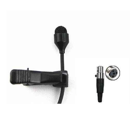 JK MIC-J 044 Lavalier Lapel Clip On Omni-directional Condenser Microphone Compatible with Shure Wireless Transmitter (Mini XLR TA4F Connector)