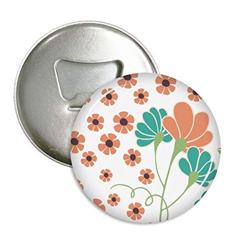 Orange Flower Plant Paint Bottle Opener Fridge Magnet Emblem Multifunction Badge