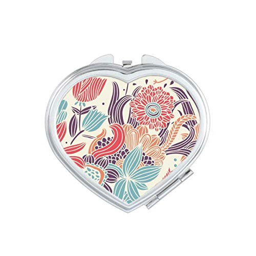 Bud Flower Paint Heart Mirror Travel Magnification Portable Handheld Pocket Makeup Bud Flower Paint Heart Mirror Travel Magnification Portable Handheld Pocket Makeup