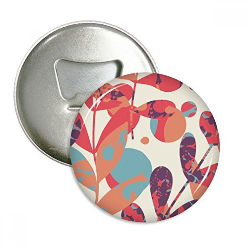 Autumnal Leaves Flower Plant Paint Bottle Opener Fridge Magnet Emblem Multifunction Badge