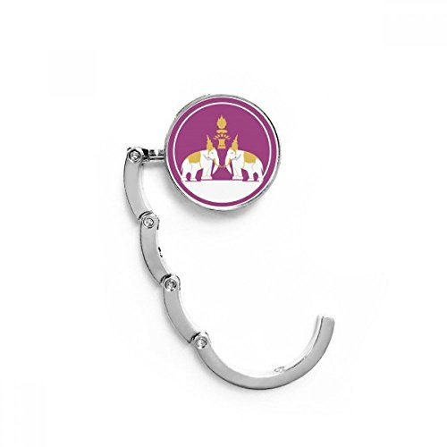 Thailand Made in Thailand Two Elephant Shield Table Hook Decorative Clasp Extension Foldable Hanger