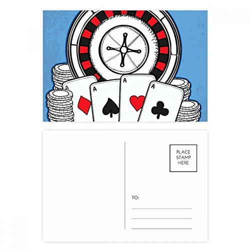 Poker Chips Turntable Illustration Postcard Set Birthday Mailing Thanks Greeting Card