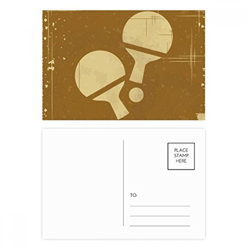 Table Tennis Sport Illustration Pattern Postcard Set Birthday Mailing Thanks Greeting Card