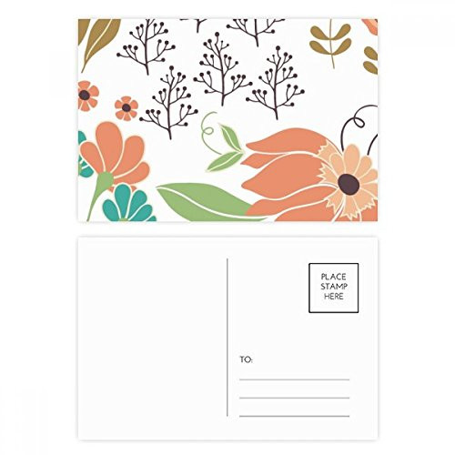White Orange Flower Plant Paint Postcard Set Birthday Mailing Thanks Greeting Card