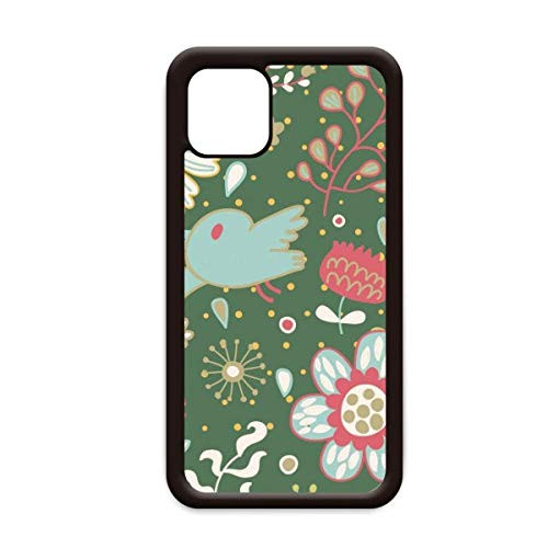 Dark Green Flower Plant Paint for iPhone 11 Pro Max Cover for Apple Mobile Case Shell