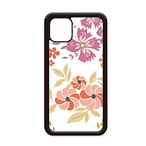 Orange White Flower Plant Paint for iPhone 11 Pro Max Cover for Apple Mobile Case Shell