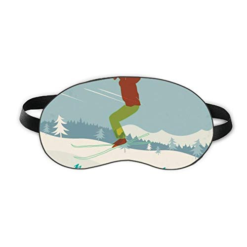 Skiing Ski Board Winter Sport Illustration Sleep Eye Shield Soft Night Blindfold Shade Cover