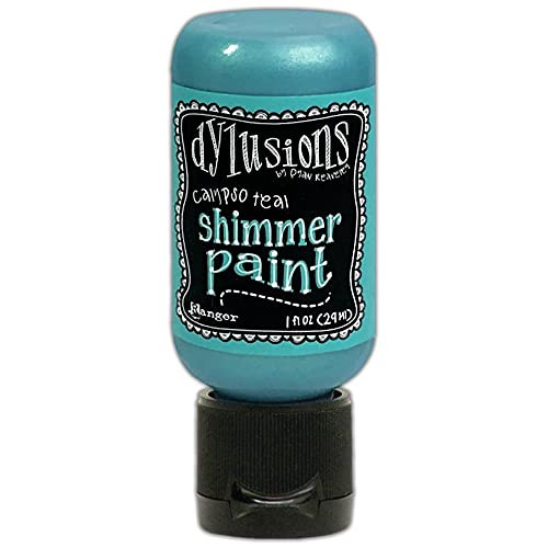 Calypso Teal - Dylusions Shimmer Acrylic Paint 1oz Flip Top Bottle
