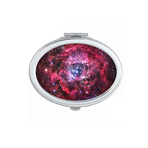 Rose Red Monoceros Rosette Nebula Pattern Mirror Portable Fold Hand Makeup Double Side Glasses