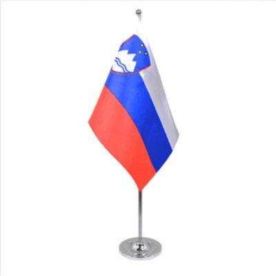 Slovenia Satin and Chrome Office Desk Table Flag
