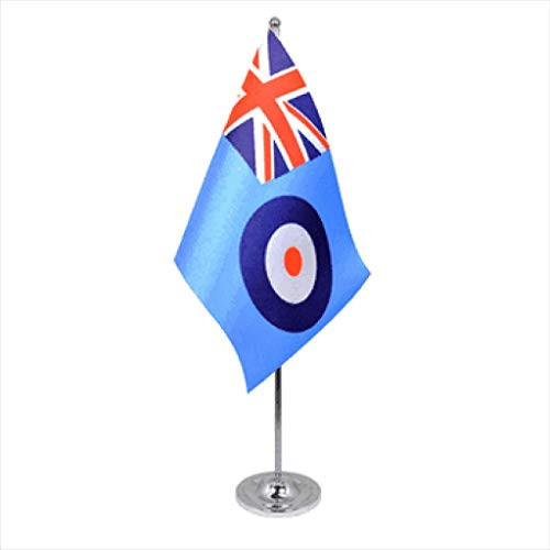 Royal Air Force RAF Ensign Satin and Chrome Office Desk Table Flag