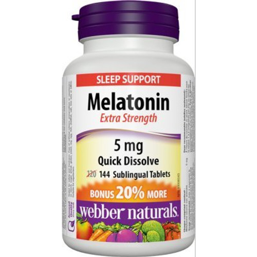 Webber Naturals Melatonin Easy Dissolve- 5 mg- 144 sublingual Tablets Webber Naturals Melatonin Easy Dissolve- 5 mg- 144 sublingual Tablets