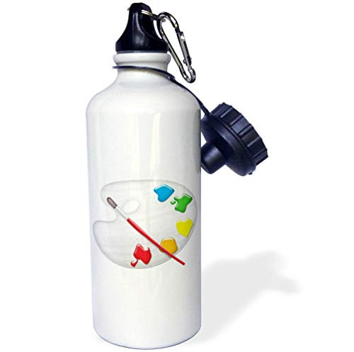 3dRose Anne Marie Baugh - Illustrations - Painters Palette with Paint Brush Illustration - 21 oz Sports Water Bottle -wb-264860-1- 3dRose Anne Marie Baugh - Illustrations - Painters Palette with Paint Brush Illustration - 21 oz Sports Water Bottle -wb-264860-1-