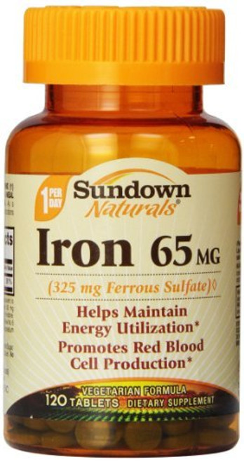 Iron- 65 mg- 120 Tablets by Rexall Sundown Naturals Iron- 65 mg- 120 Tablets by Rexall Sundown Naturals