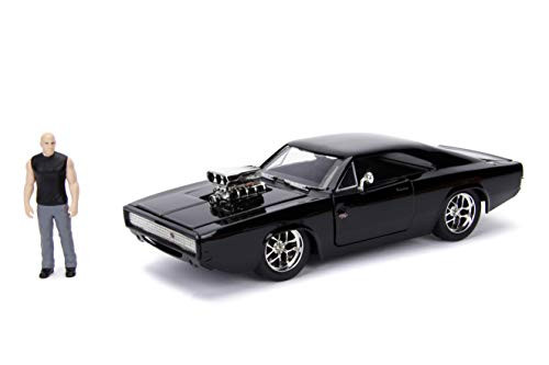 Jada Toys Fast & Furious Dom & Dodge Charger R/T, 1: 24 Scale Black Die-Cast Car with 2.75" Die-Cast Figure Jada Toys Fast & Furious Dom & Dodge Charger R/T, 1: 24 Scale Black Die-Cast Car with 2.75" Die-Cast Figure