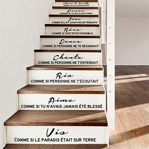 Vinyl Wall Decals Quotes Sayings Words Art Decor Lettering Vinyl Wall Art Stair Stickers French Citation Cheris Ta Famille Living Room Home Decor