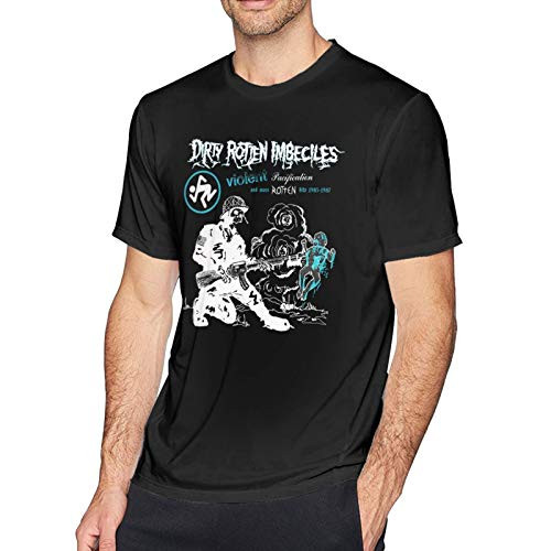 menggenaiyas Youth Men's 3D Printed Cool Cotton Short Sleeve D.R.I.Dirty Rotten Imbeciles Band Shirs for Men Graphic Workout Slim Fit Round Neck Top Tees T-Shirts for Men Sportswear