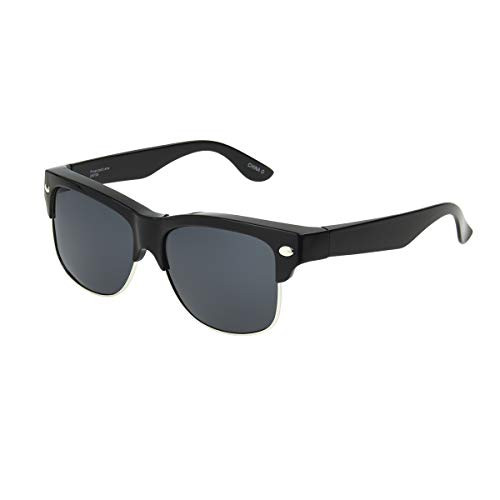 Dioptics Solar Shield-Fairfax Polarized Square Fits Over Sunglasses- Black- 57 mm