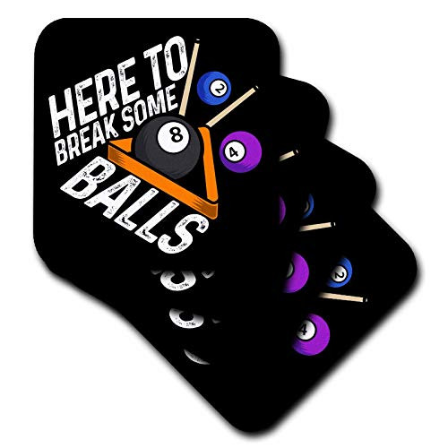3dRose Here to Break Some Balls with Pool Billiard Snooker - Coasters -cst-326120-2-