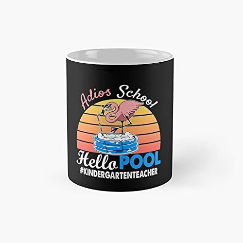 Adios School Hello Pool Flamingo Kindergarten Classic Mug - 11-15 Oz.