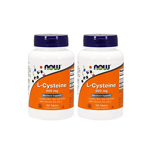 NOW Foods L-Cysteine 500 mg- 100 Tablets -Pack of 2-