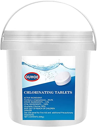 Chlorine Pool Tablets- Chlorine Tablets for The Pool- 300Pcs Long Lasting Swimming Pool Chlorinating Tablets Chlorine -300PC B-