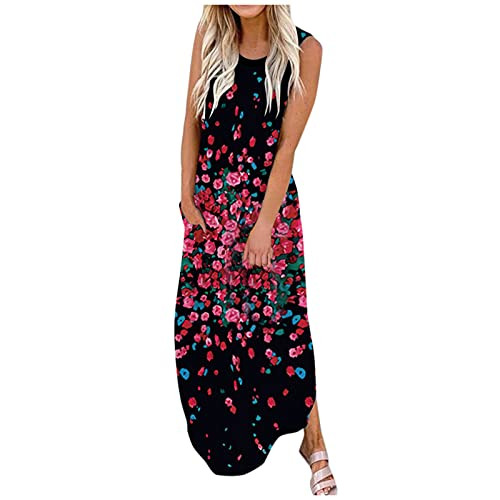 Dress for Women Sleeveless Round Neck with Pocket Casual Loose Beach Long Maxi Dresses Summer Sun Dresses Dress for Women Sleeveless Round Neck with Pocket Casual Loose Beach Long Maxi Dresses Summer Sun Dresses