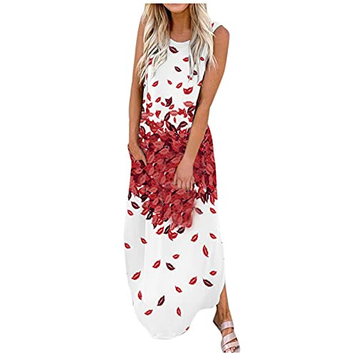Dress for Women Casual Summer Long Dress Women Sleeveless Pocket Casual Floral Printing Beach Long Maxi Loose Dress Dress for Women Casual Summer Long Dress Women Sleeveless Pocket Casual Floral Printing Beach Long Maxi Loose Dress