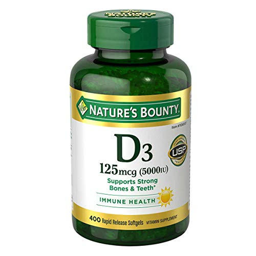 Nature's Bounty Immune Health Vitamin D3 5000 iu- Rapid Release 400 Softgels Nature's Bounty Immune Health Vitamin D3 5000 iu- Rapid Release 400 Softgels