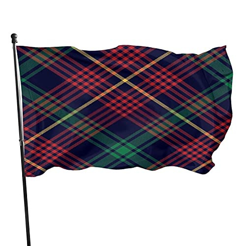Blue Check Plaid Backdrop Beauty Fashion Red Outdoor Flag- Banner Breeze Flag- Home Garden Flag- 3x5 Ft Flag- Decorative Flag