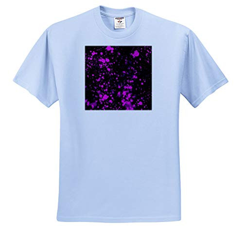 3dRose Anne Marie Baugh - Patterns - Black and Pink Image of Paint Splatter - Youth Light-Blue-T-Shirt Small-6-8- -ts-341254-60-