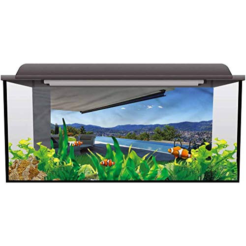 Aquarium Background Patio-Mountain Scenery and Pool Underwater Backdrop Image Decor L24 X H24 Inch