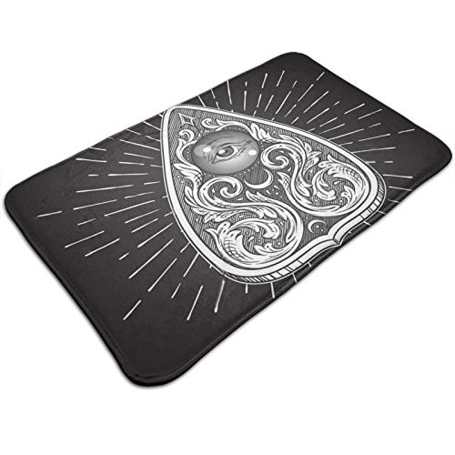 Aged Ouija Board Mystifying Oracle Planchette Alchemy Divination Indoor Doormat Absorbs Anti-Slip Entrance Door Mat Indoor/Outdoor Rug