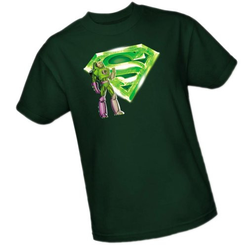 DC Comics Lex Luthor  and  Kryptonite Shield - Superman Youth T-Shirt- Youth X-Large Green