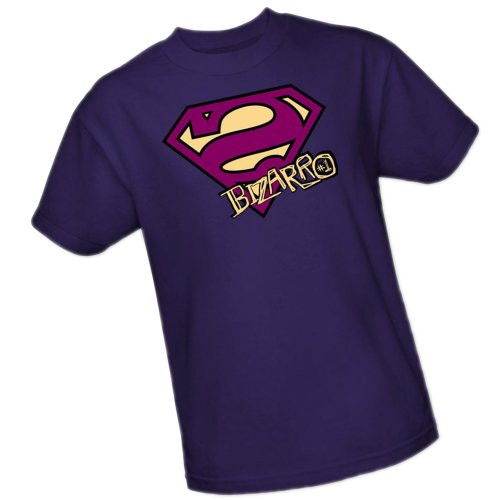 DC Comics Bizarro Shield - Superman Youth T-Shirt- Youth Medium Purple