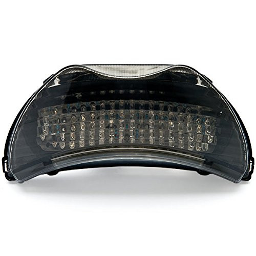 Krator ITL034 Turn Signals (1999-2006 Honda 600 F4 / F4i CBR 900RR LED TailLights Brake Tail Lights with Integrated Indicators Smoke Motorcycle)