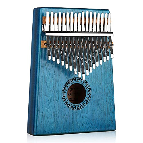 Kalimba 17 Keys Thumb Piano with Study Instruction and Tune Hammer- Portable Mbira Sanza African Wood Finger Piano- Gift for Kids Adult Beginners Professional