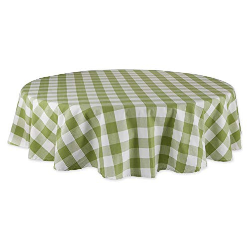 DII Buffalo Check Collection Classic Tabletop- Tablecloth- 70" Round- Antique Green