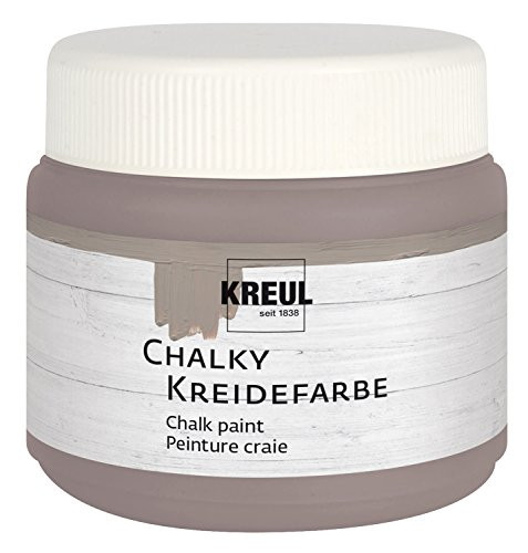Kreul 75321 Chalky Chalk Paint- Mild Mocca in 150 ml Plastic Tin- Soft Matt Colour- Creamy Opaque- Quick-Drying- for Effects in Used Look