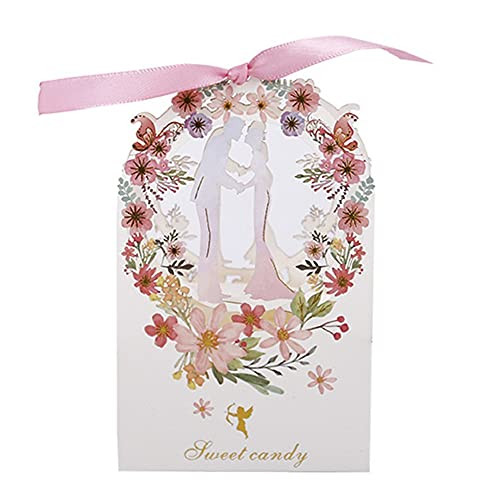 XIANGNI Bride and Groom Wedding Gift Box- Flower Gift Box- Party Decoration- Bride and Groom Candy Box