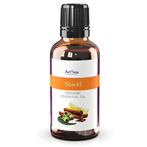 ArOmis Shield Essential Oil - Certified Organic - 100 percent Pure Therapeutic Grade - 30ml- Undiluted- Natural- Premium- Oil Blend- Oils Perfect for Aromatherapy- Diffuser- Cold- Cough  and  More