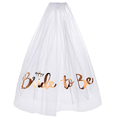 Bachelorette Party Veil rose gold Print Bride To Be Veil Bridal Shower veil Engagement Decoration Accessories Gift