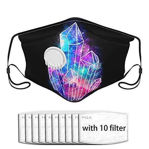 Galaxy Crystal Men Womans with Valve and Filter Masks Washable Reusable-10 Filters-