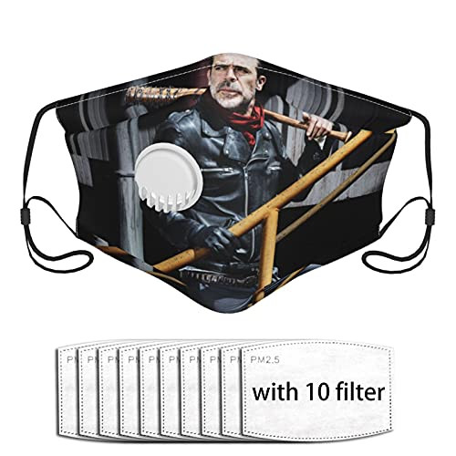 Team Negan Men Woman's with Valve and Filter Masks Washable Reusable-10 Filters-