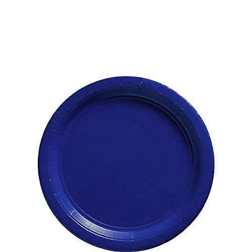 ELEGANI Blue Color Theme Tableware for Special Occasions- Wedding- Parties- Birthdays and Graduation- Royal Blue Paper Dessert Plates 20ct -2X Value Pack of 20ct-