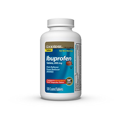 GoodSense 200 mg Ibuprofen Tablets- Fever Reducer and Pain Relief from Body Aches- Headache- Arthritis Pain and More- 500 Count