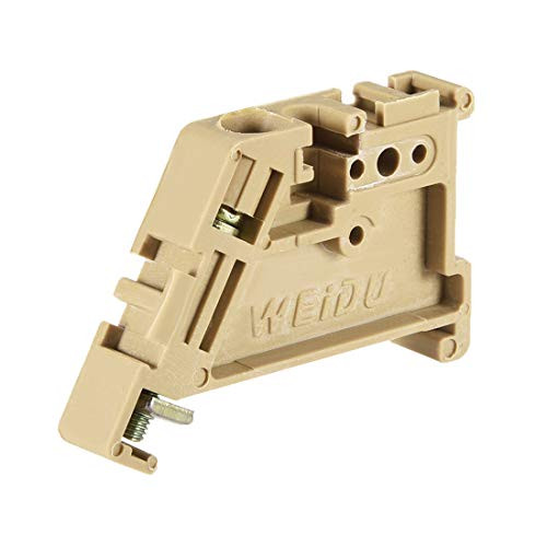 uxcell EW-35 DIN Rail Terminal Blocks End Stopper Bracket Brown for 35mm Width Rail- 10 Pcs